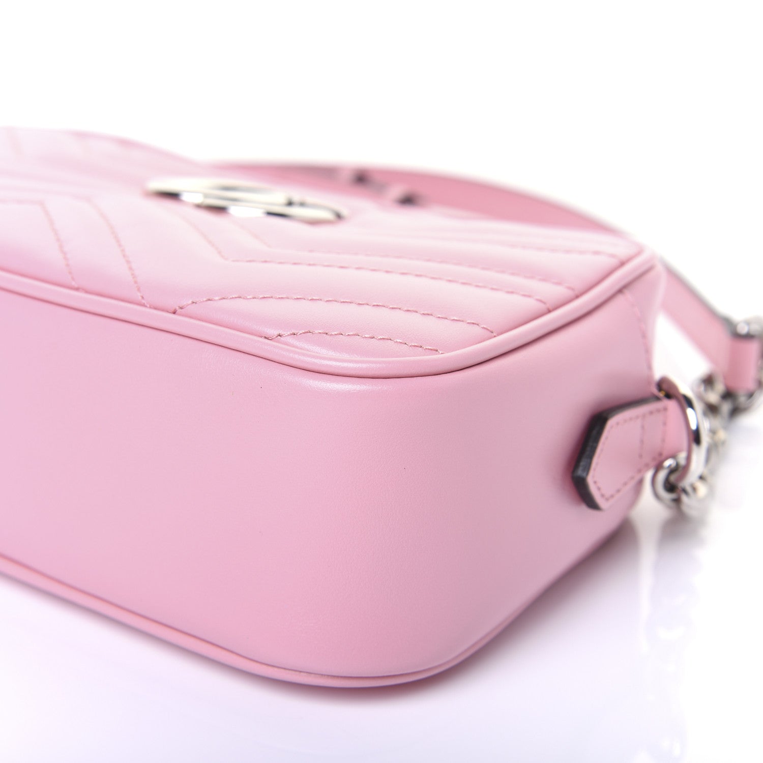Gucci Calfskin Matelasse Small GG Marmont Chain Shoulder Bag Wild Rose 7 of 11