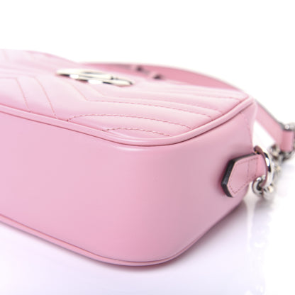 Gucci Calfskin Matelasse Small GG Marmont Chain Shoulder Bag Wild Rose 7 of 11
