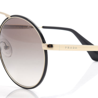 Prada Round Sunglasses SPR 51S Black Gold 5 of 8