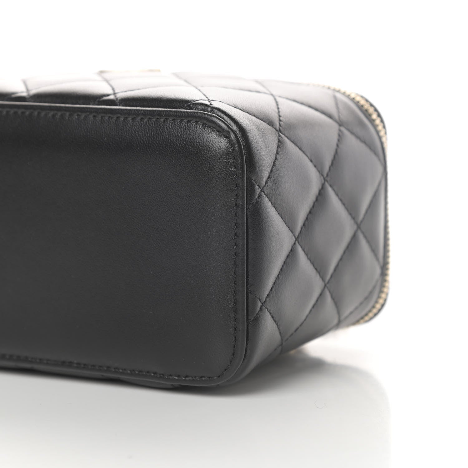 Chanel Lambskin Quilted Small Top Handle Vanity Case With Chain Black 10 of 11