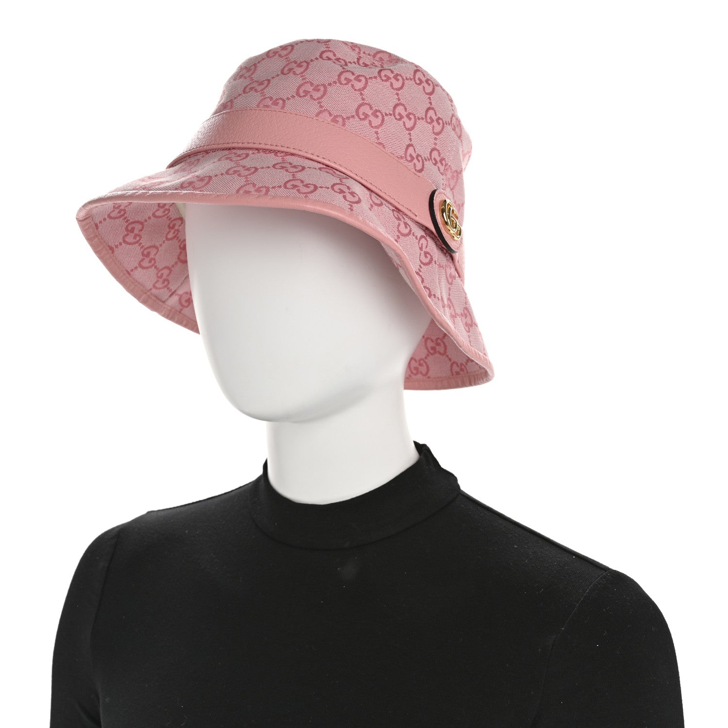 Gucci Monogram Textured Dollar Calfskin GG Jago Bucket Hat L Soft Cotton Candy Dark Cotton Candy 2 of 9