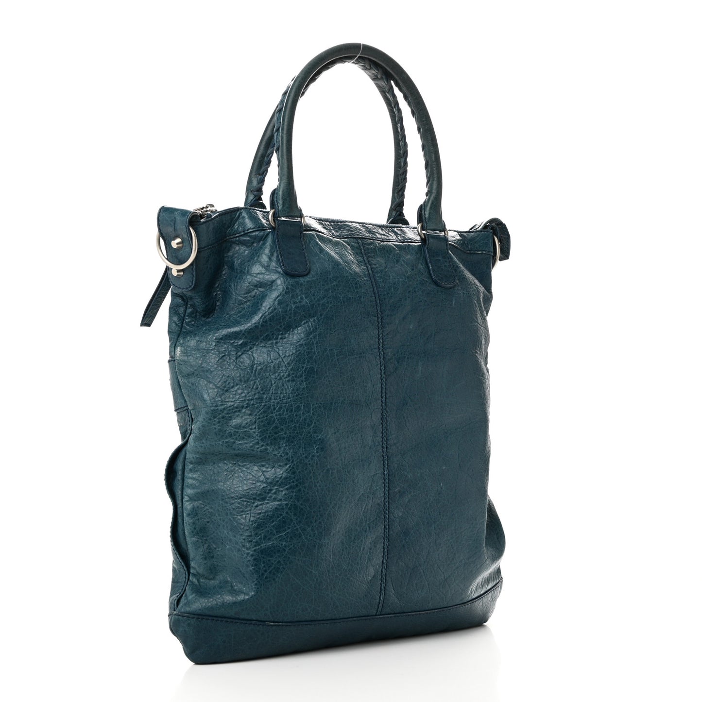 Agneau Classic Silver Hardware Square Tote Bleu Mineral