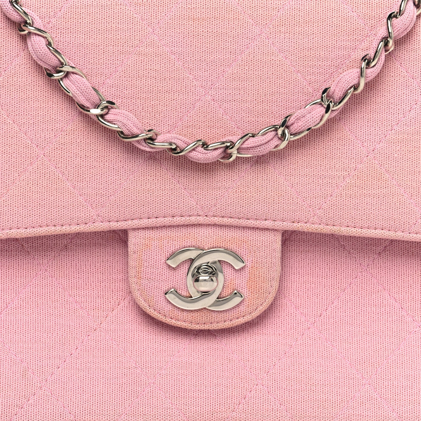 Jersey Quilted Small Single Flap Pink