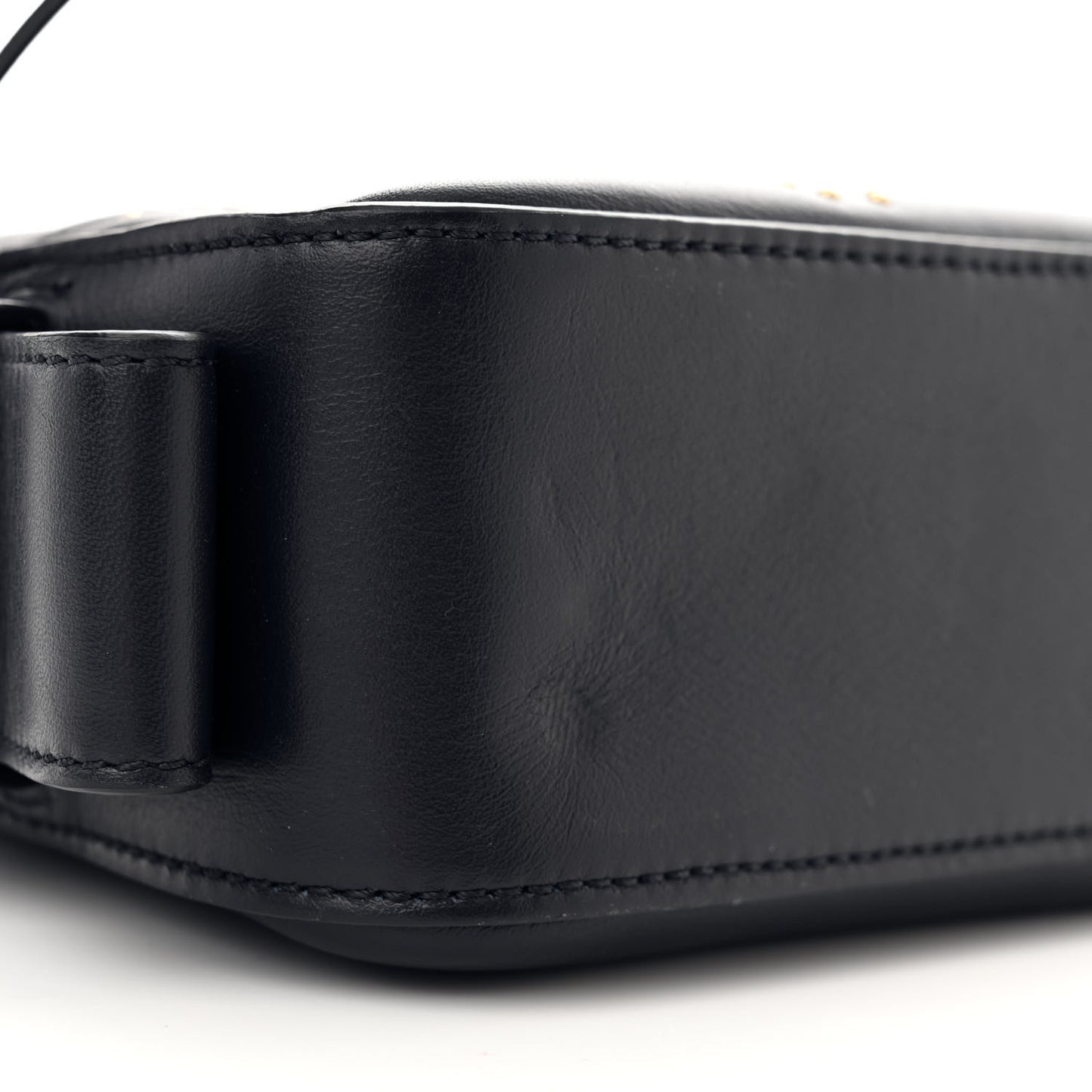 Smooth Calfskin Little Horses Embroidered Shoulder Bag Black