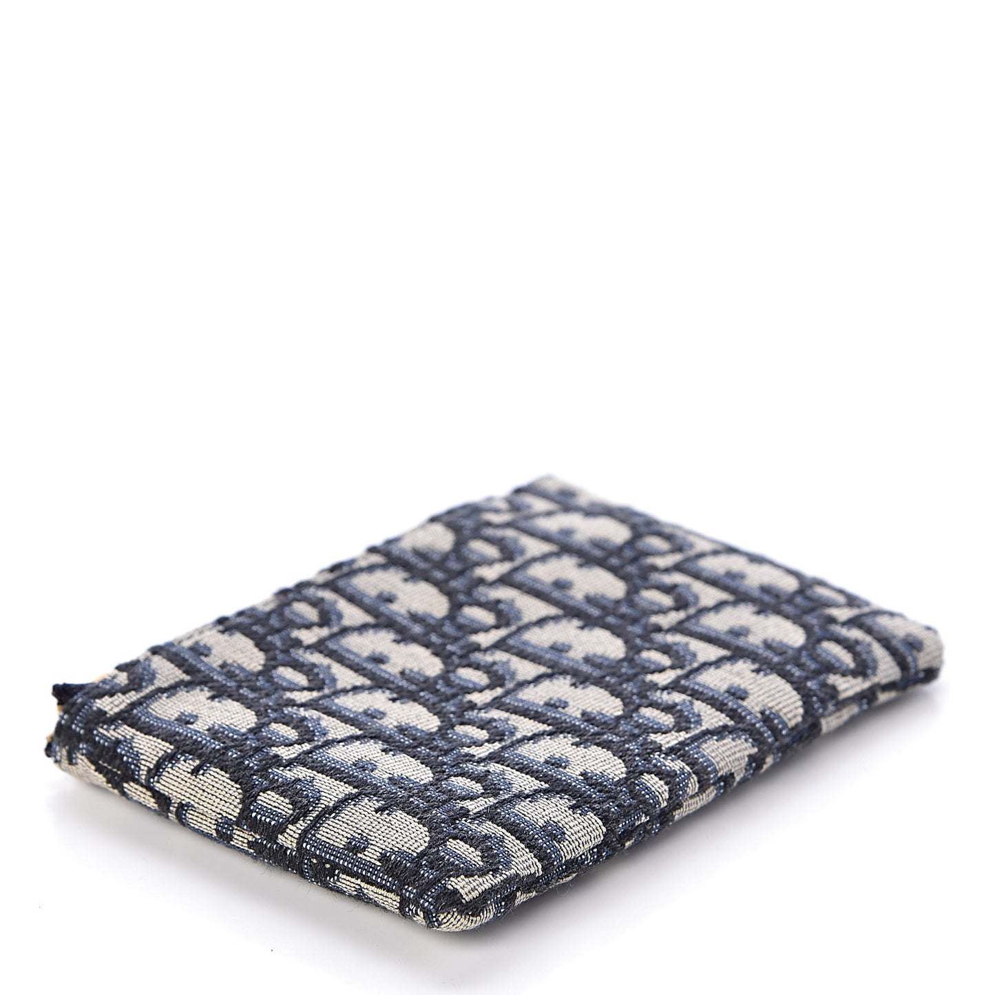 Oblique Zipped Card Holder Blue