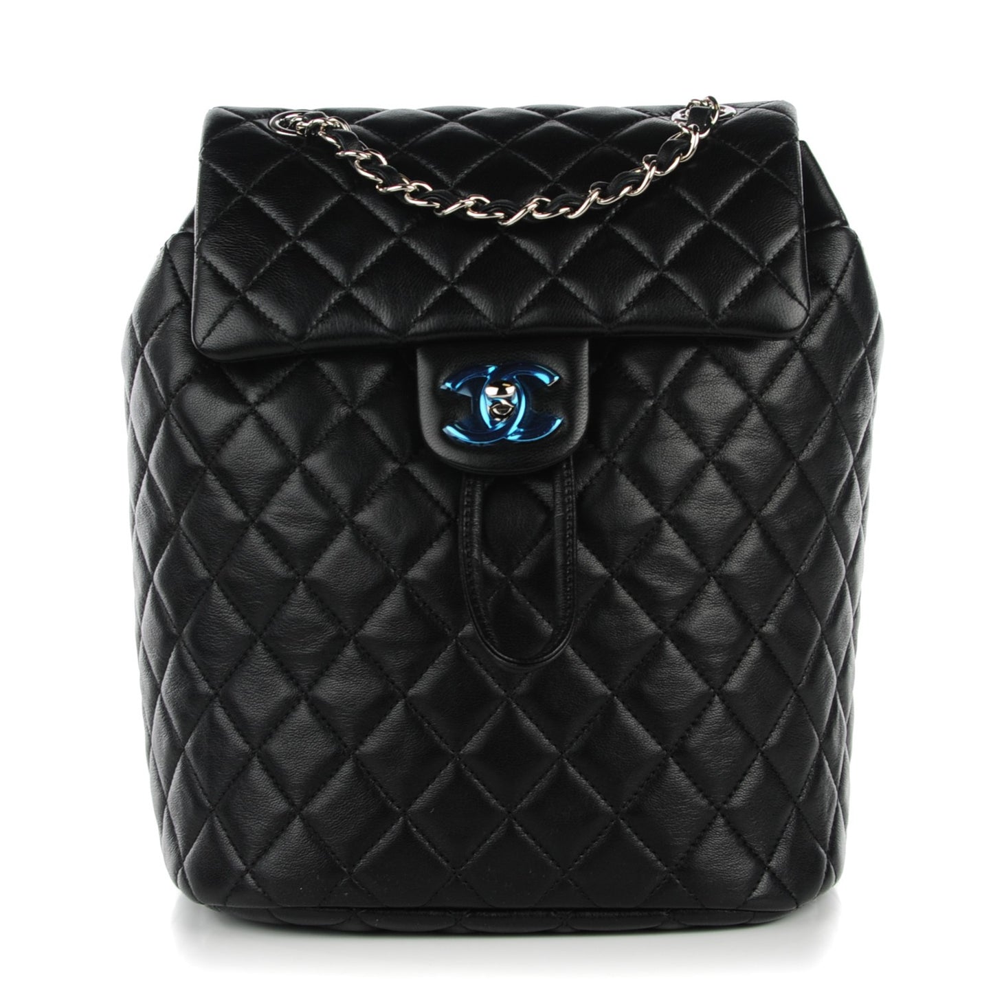 Lambskin Quilted Small Urban Spirit Backpack Black