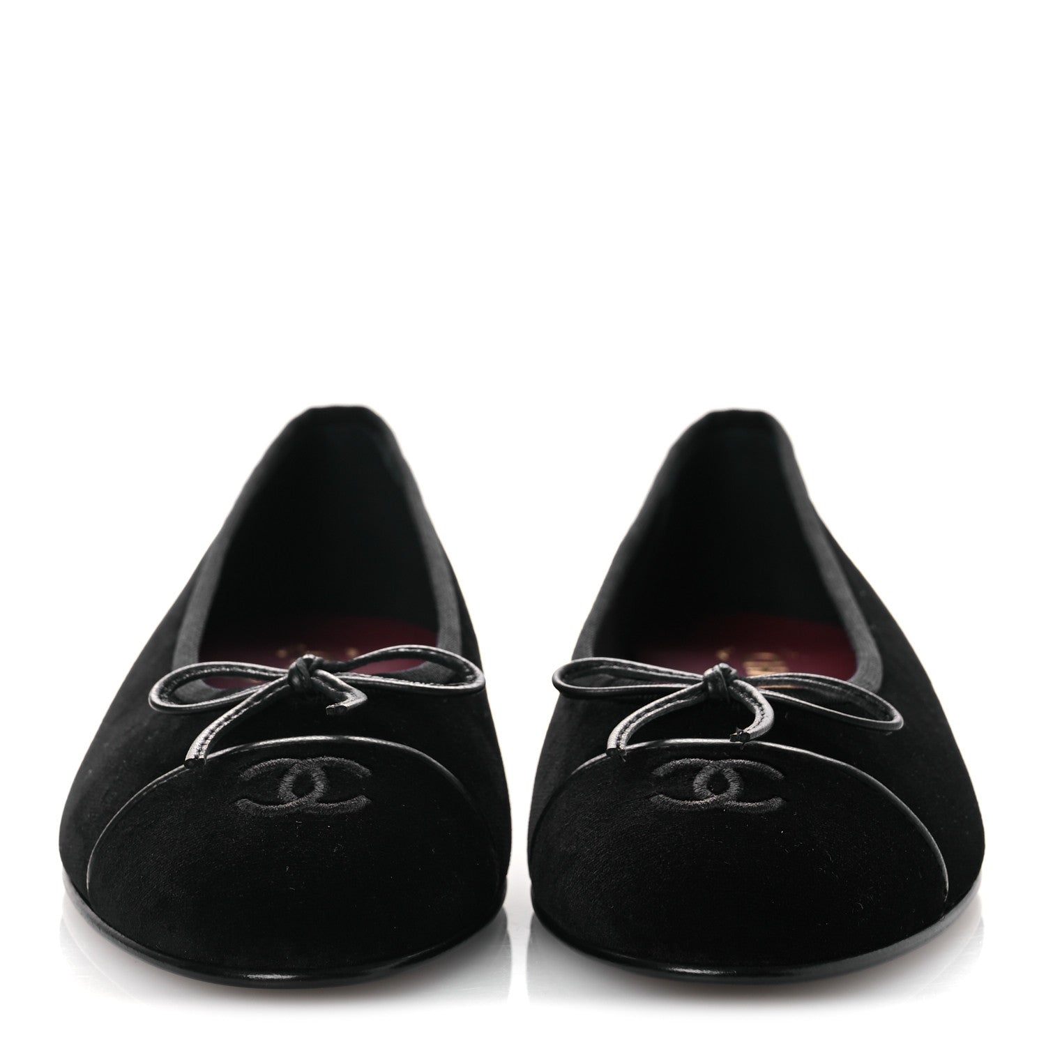 Chanel Velvet Cap Toe Ballerina Flats 40 Black 3 of 12