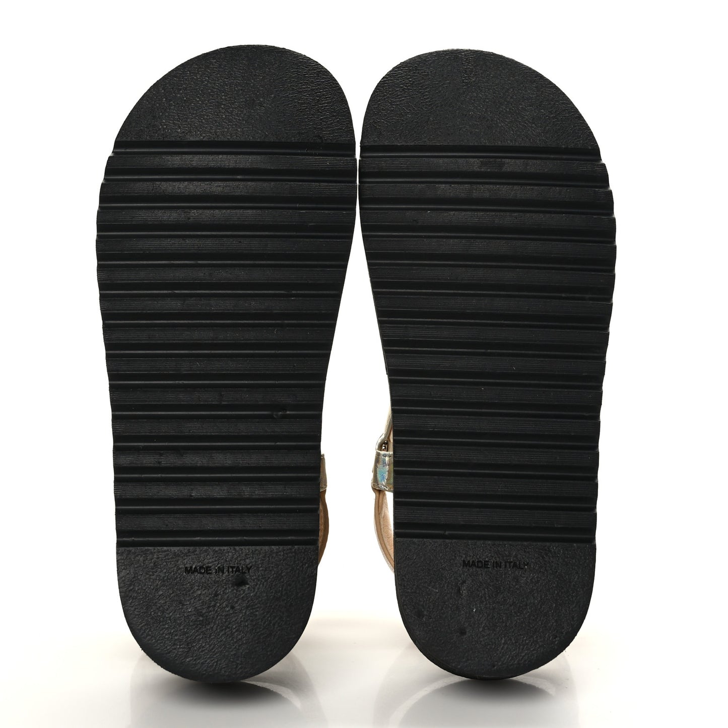 Lambskin Logo Platform Sandals 38.5 Beige Gold White