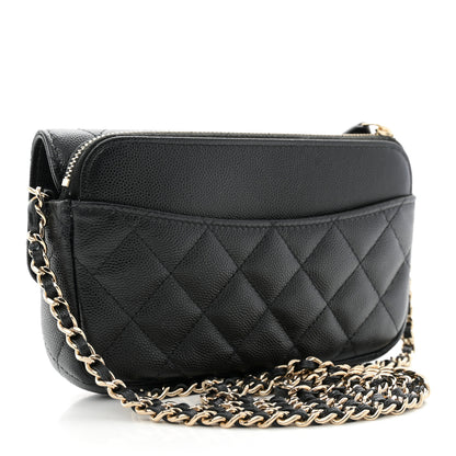 Chanel Caviar Quilted Flap Phone Holder With Chain Black 3 of 14