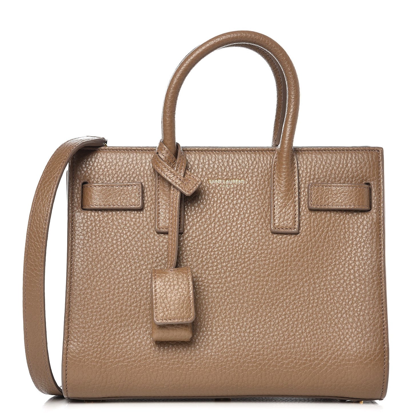 Grained Calfskin Nano Sac De Jour Poudre Taupe