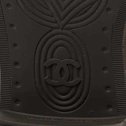Chanel Calfskin Lace Up CC Boots 37 Black 6 of 8