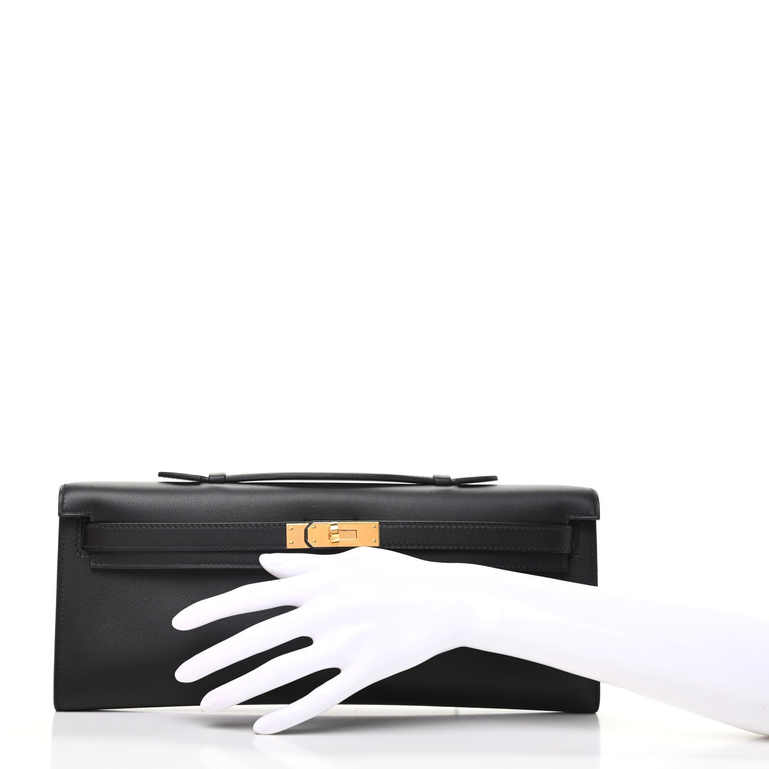 Hermes Swift Kelly Cut Clutch Pochette Black 2 of 7
