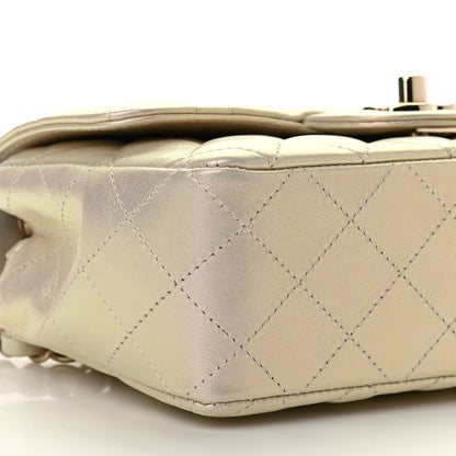 Chanel Iridescent Lambskin Quilted Mini Rectangular Flap Ivory 9 of 11