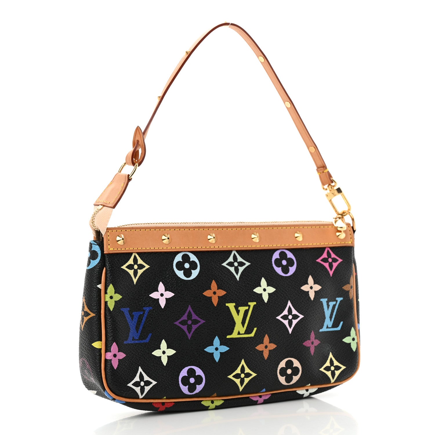 Louis Vuitton Monogram Multicolor Pochette Accessories Black 3 of 13