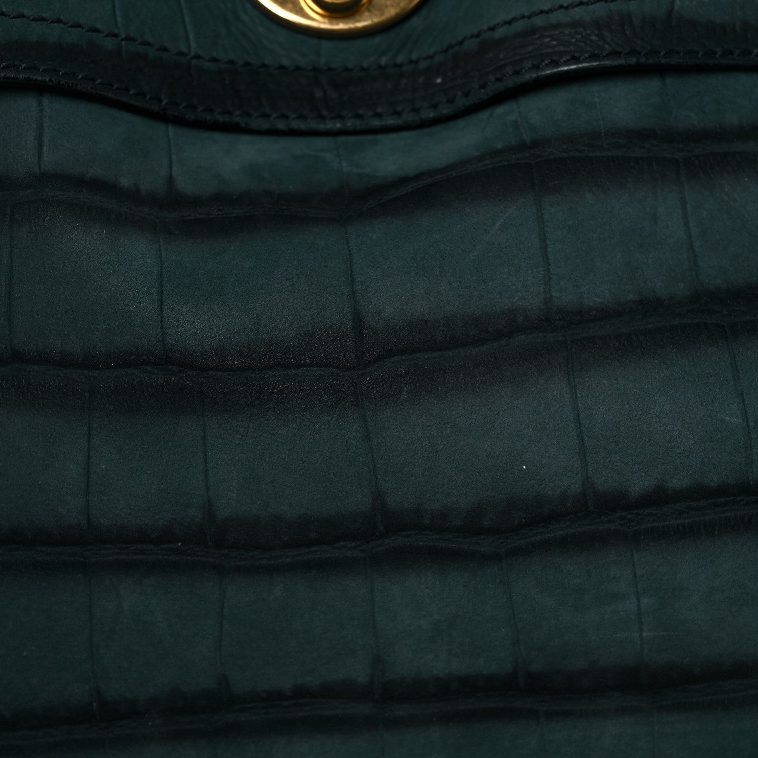 Saint Laurent Crocodile Embossed Nubuck Calfskin Medium Muse Two Green 15 of 19