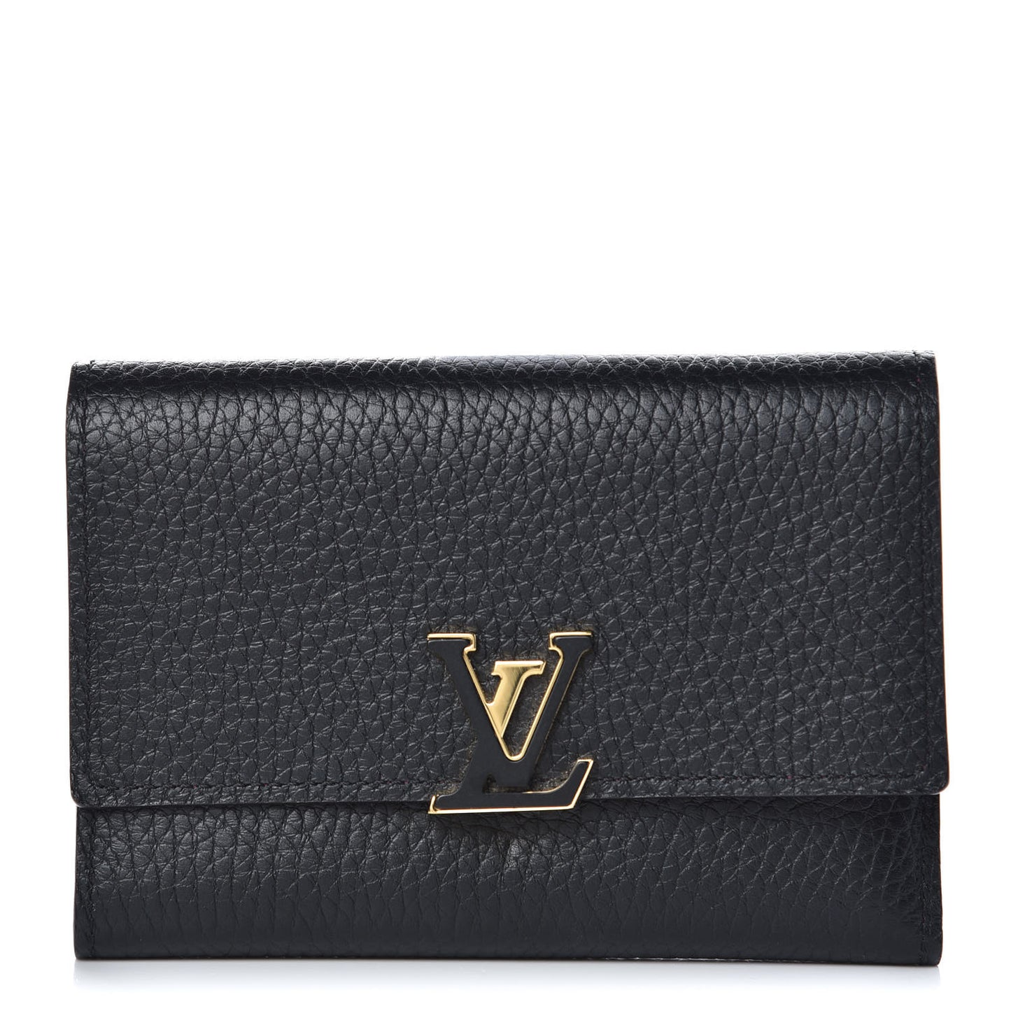 Taurillon Capucines Compact Wallet Black