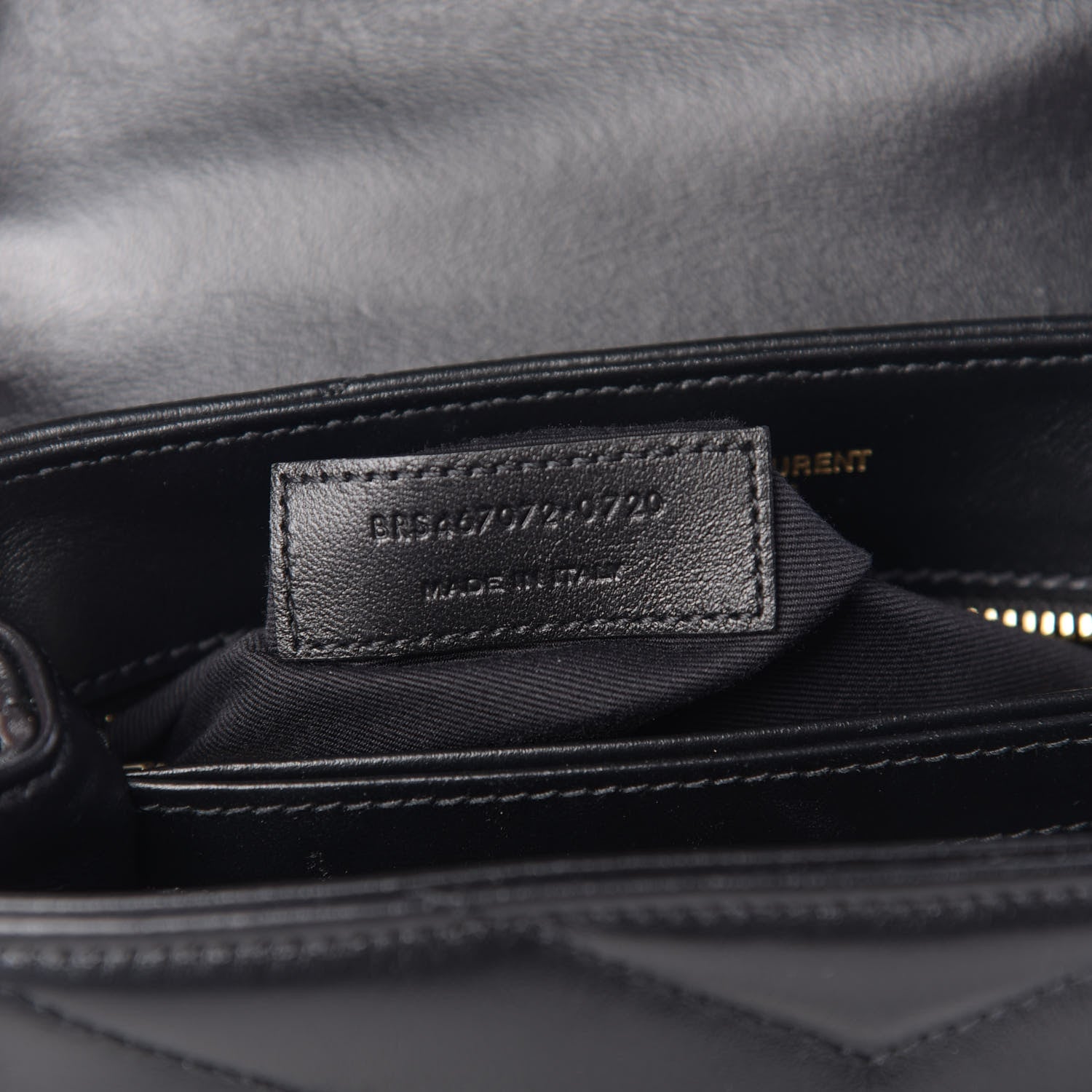 Saint Laurent Calfskin Y Quilted Monogram Toy Loulou Crossbody Bag Black 7 of 11