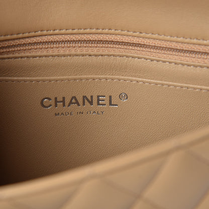 Chanel Lambskin Quilted Mini Rectangular Flap Beige 6 of 10