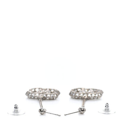 Chanel Baguette Crystal CC Drop Earrings Silver 3 of 5
