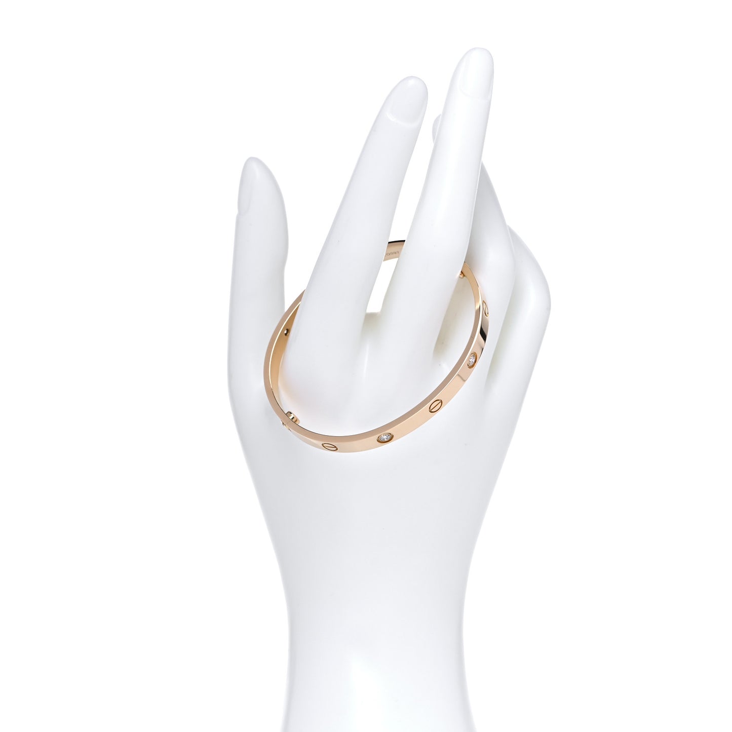 18K Yellow Gold 4 Diamond LOVE Bracelet 18