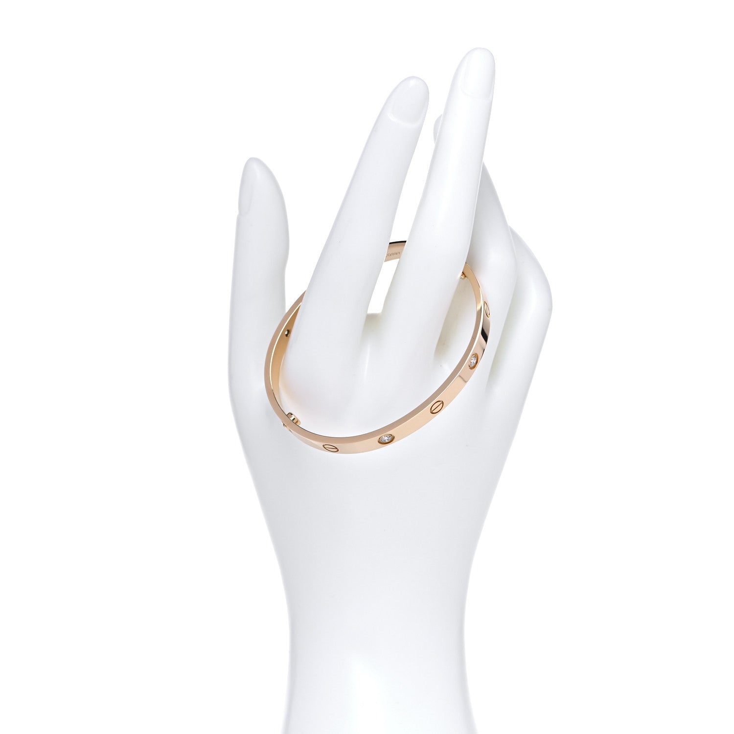 Cartier 18K Yellow Gold 4 Diamond LOVE Bracelet 18 2 of 8