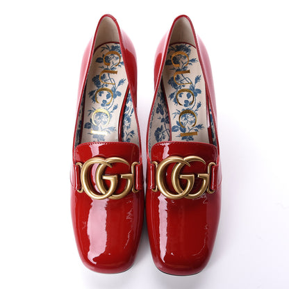 Gucci Vernice GG Victoire 55mm Loafer Pumps 38.5 Hibiscus Red 5 of 11