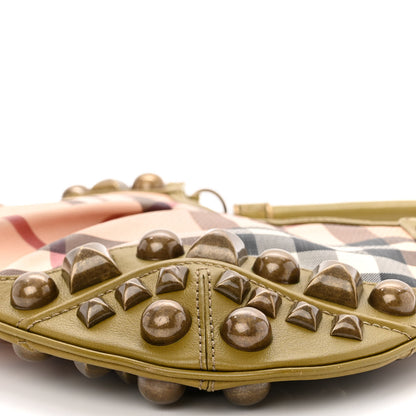 Burberry Nova Check Mega Stud Medium Alverton Hobo Green 9 of 14