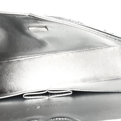 Chanel Hammered Metallic Calfskin Quilted Small Double Flap Silver 5 of 11