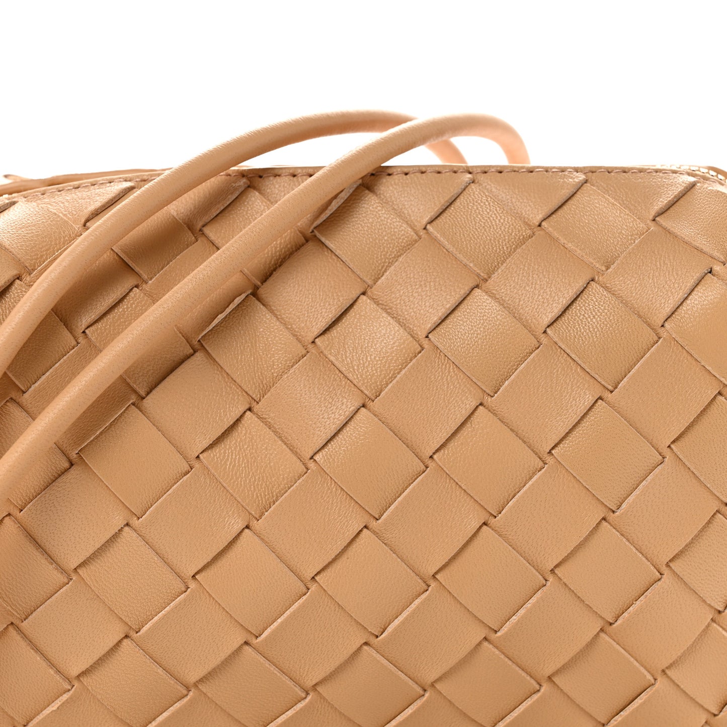 Nappa Intrecciato Mini Loop Camera Bag Almond