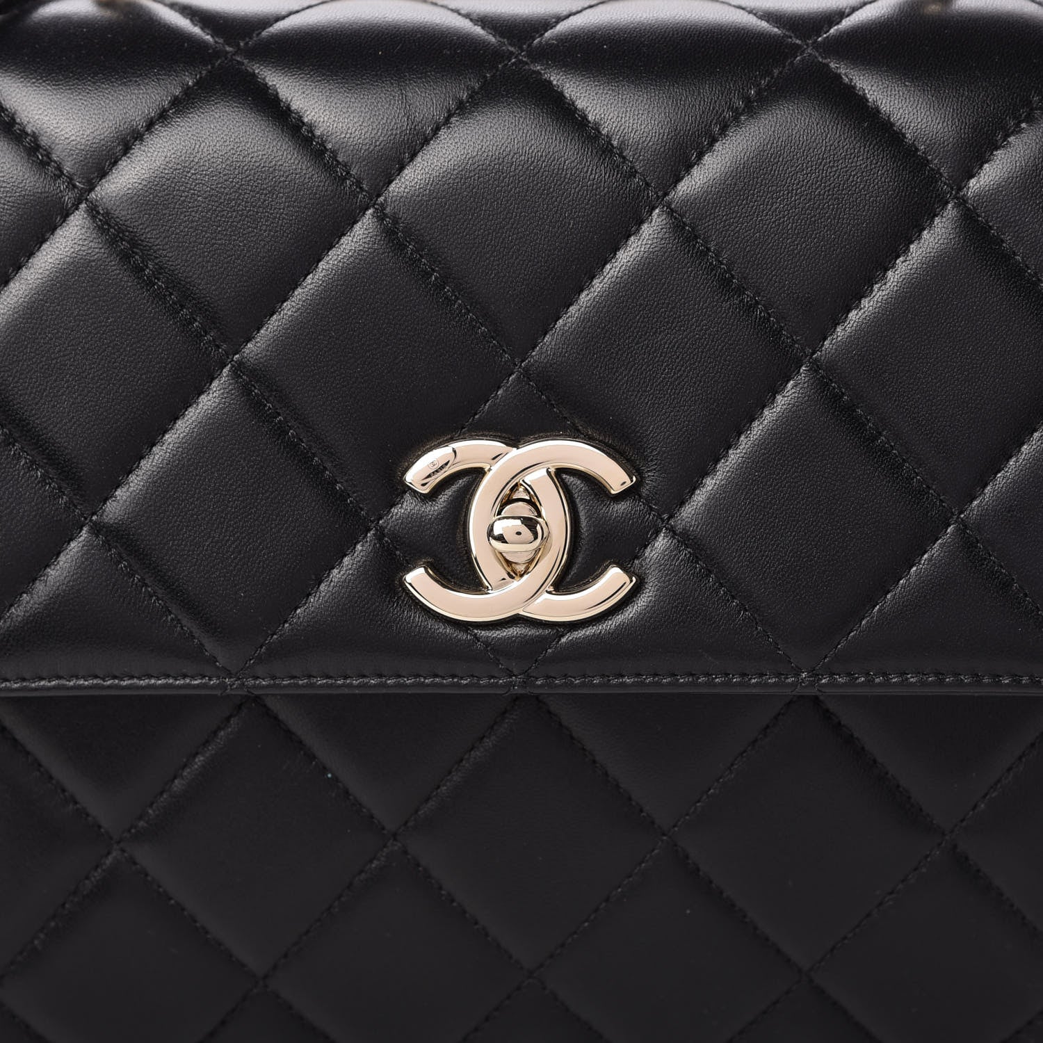 Chanel Lambskin Quilted Medium Trendy CC Flap Dual Handle Bag Black 10 of 10