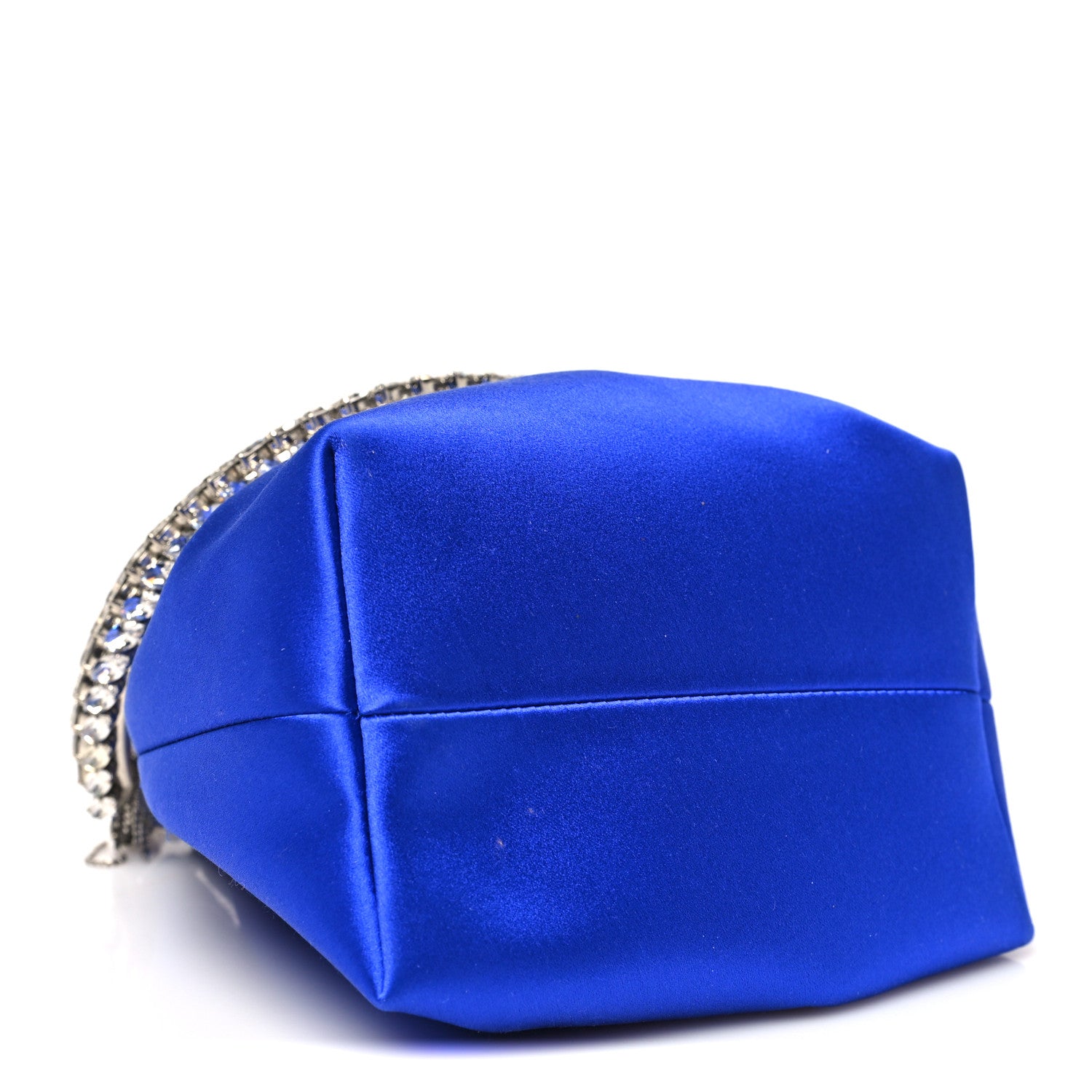 Jimmy Choo Satin Crystal Embellished Bon Bon Bag Blue 1848402