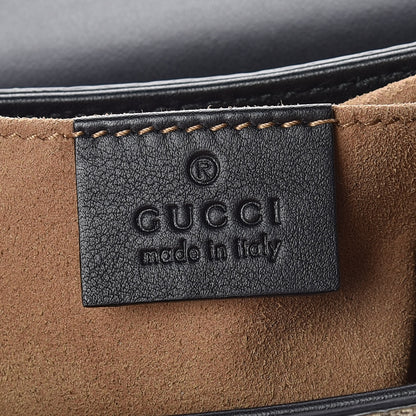 Gucci GG Supreme Monogram Web Medium Padlock Messenger Shoulder Bag Black 9 of 11