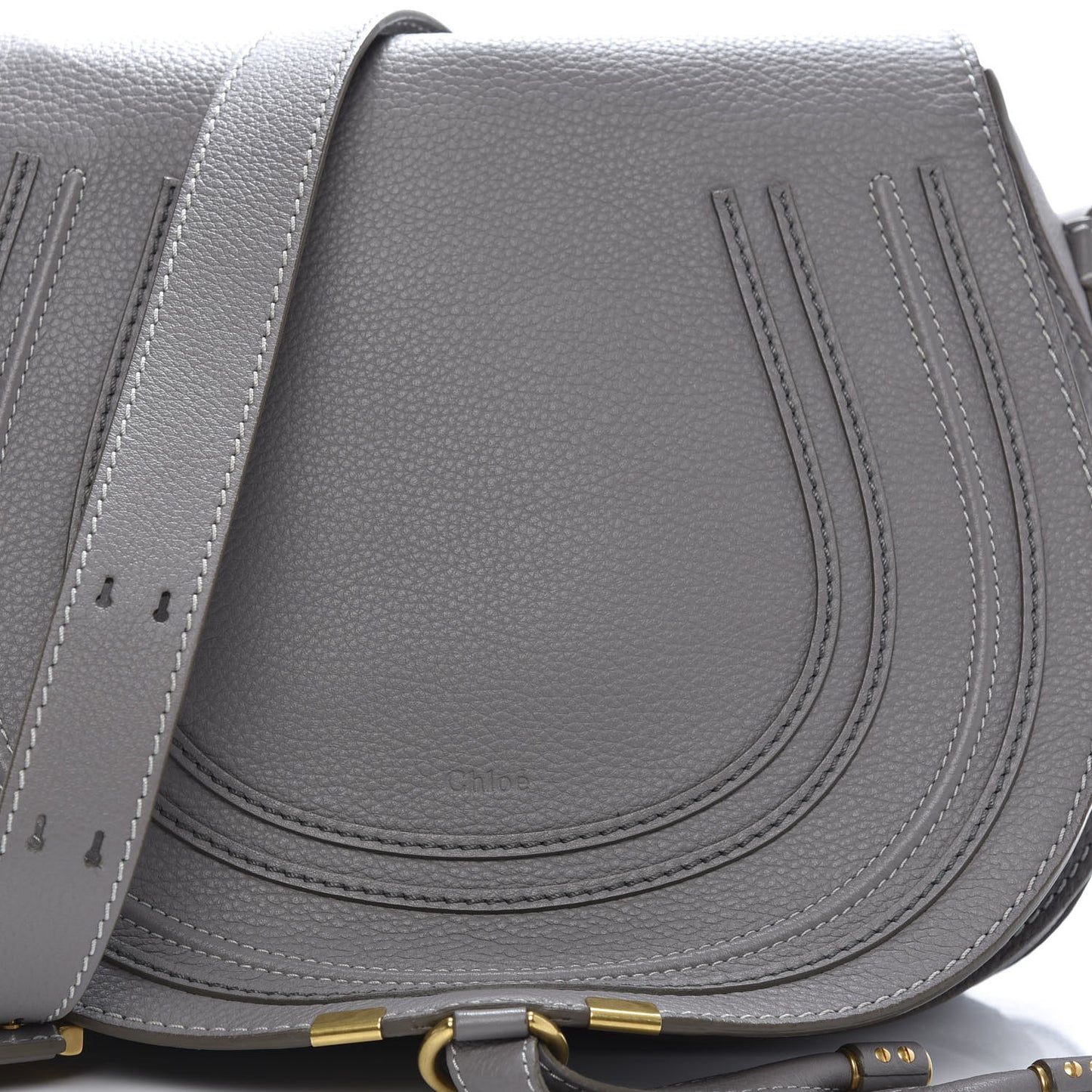 Calfskin Medium Marcie Round Crossbody Bag Cashmere Grey