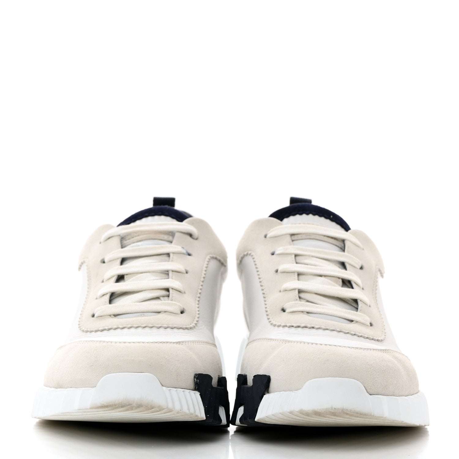 Hermes Goatskin Suede Goatskin Bouncing Sneakers 41 White 2 of 9
