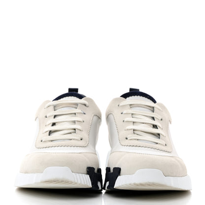 Hermes Goatskin Suede Goatskin Bouncing Sneakers 41 White 2 of 9