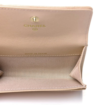 Chanel Caviar Pearl Quilted Coco Candy Flap Card Holder Beige 5 of 12