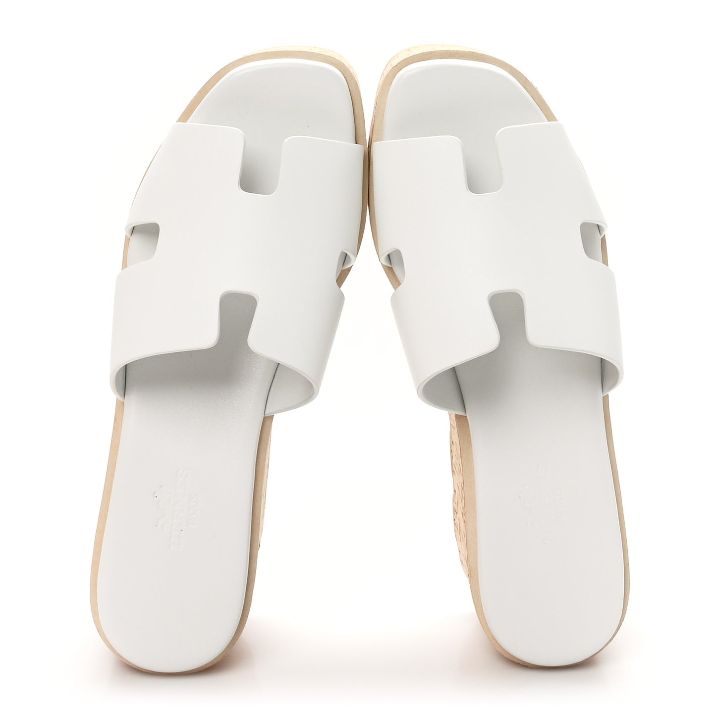 Calfskin Cork Eze 30 Sandals 36 White