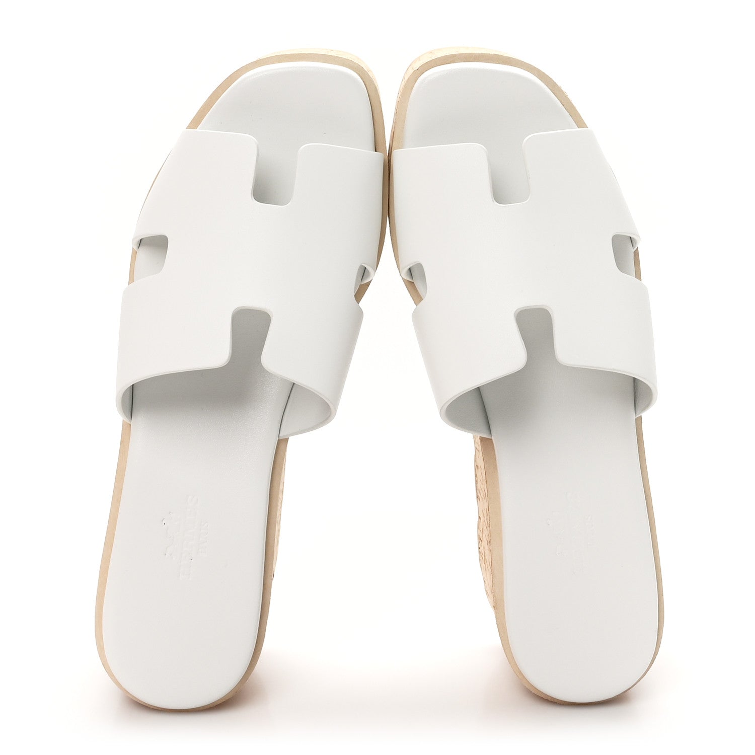Hermes Calfskin Cork Eze 30 Sandals 36 White 2 of 10