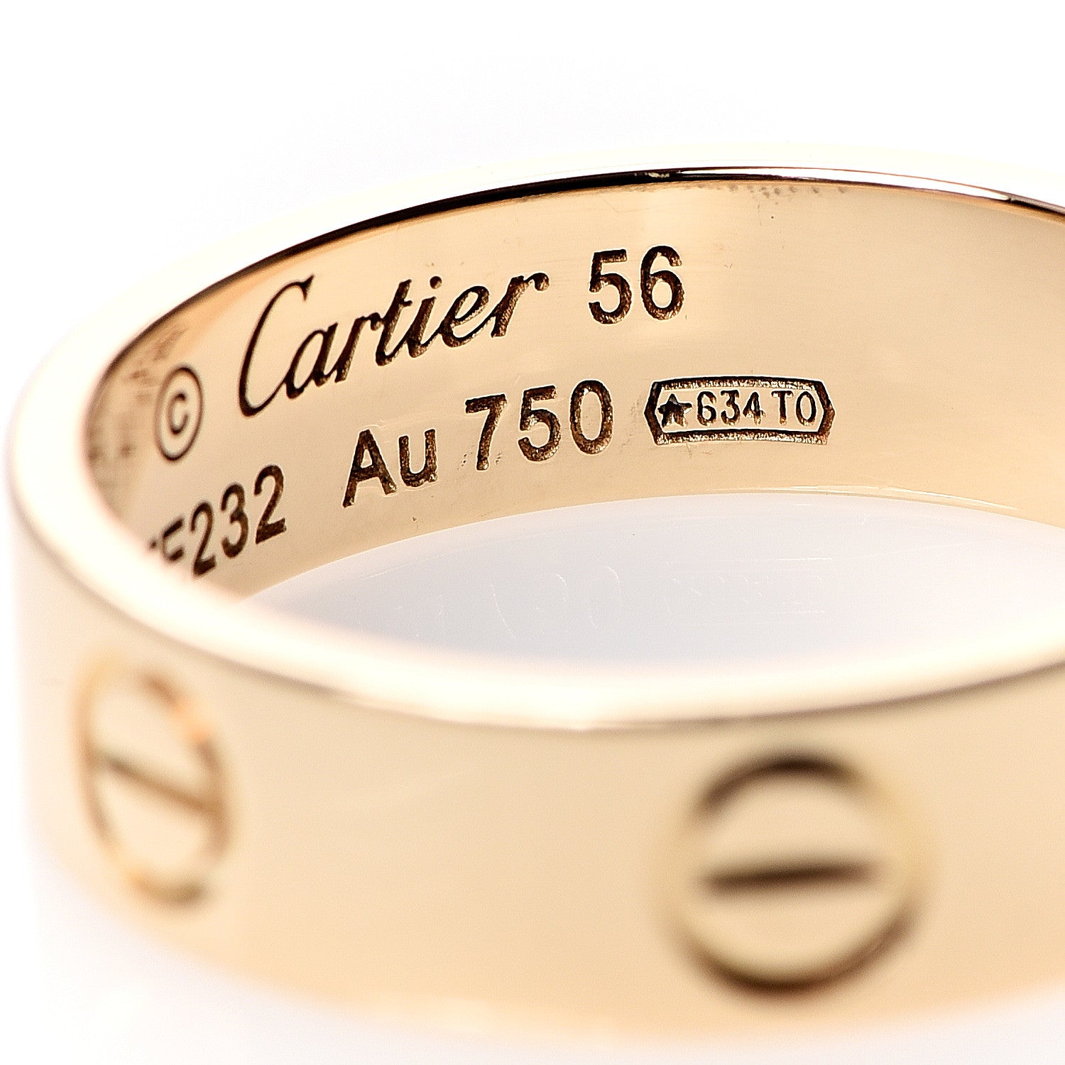 Cartier 18K Yellow Gold 5.5mm LOVE Ring 56 7.5 5 of 5