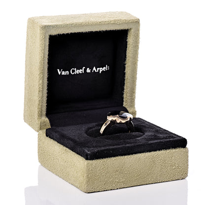 Van Cleef & Arpels 18K Yellow Gold Mother of Pearl Pure Alhambra Ring 53 6.5 7 of 7