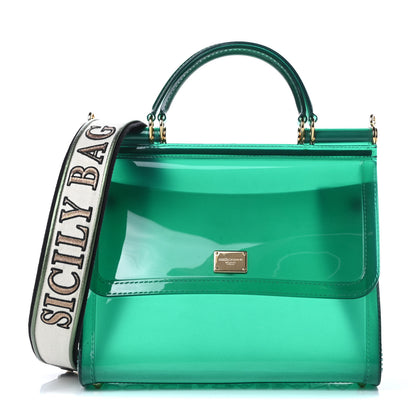 Dolce & Gabbana Rubber Semi Transparent Miss Sicily Satchel Verde 1 of 11