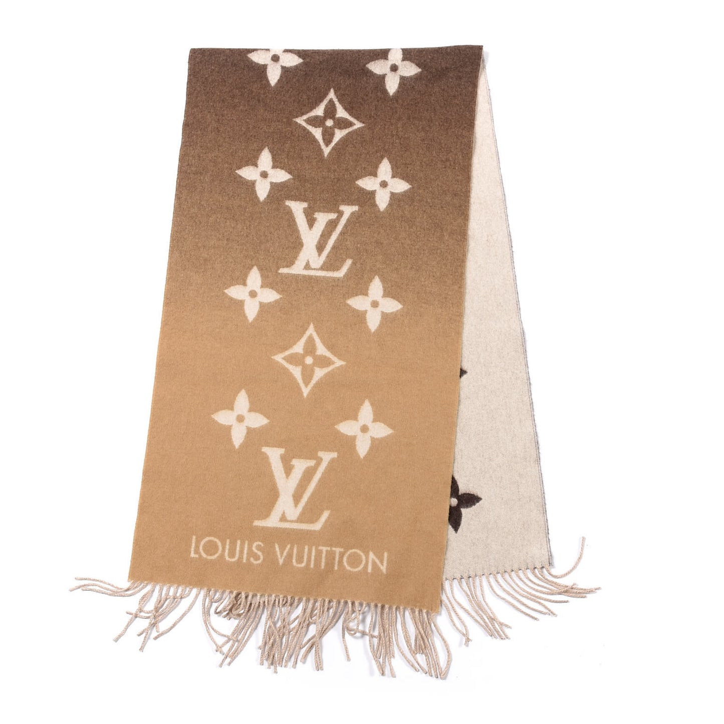 Cashmere Monogram Gradient Reykjavik Scarf Beige