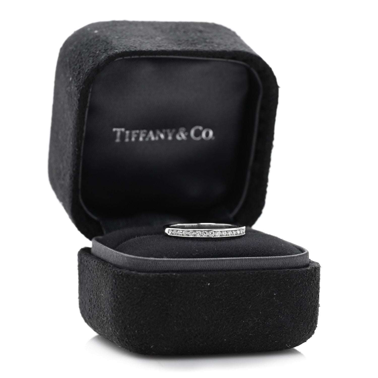 Tiffany Platinum Diamond 2.5mm Half Circle Wedding Band Ring 49 5 5 of 5