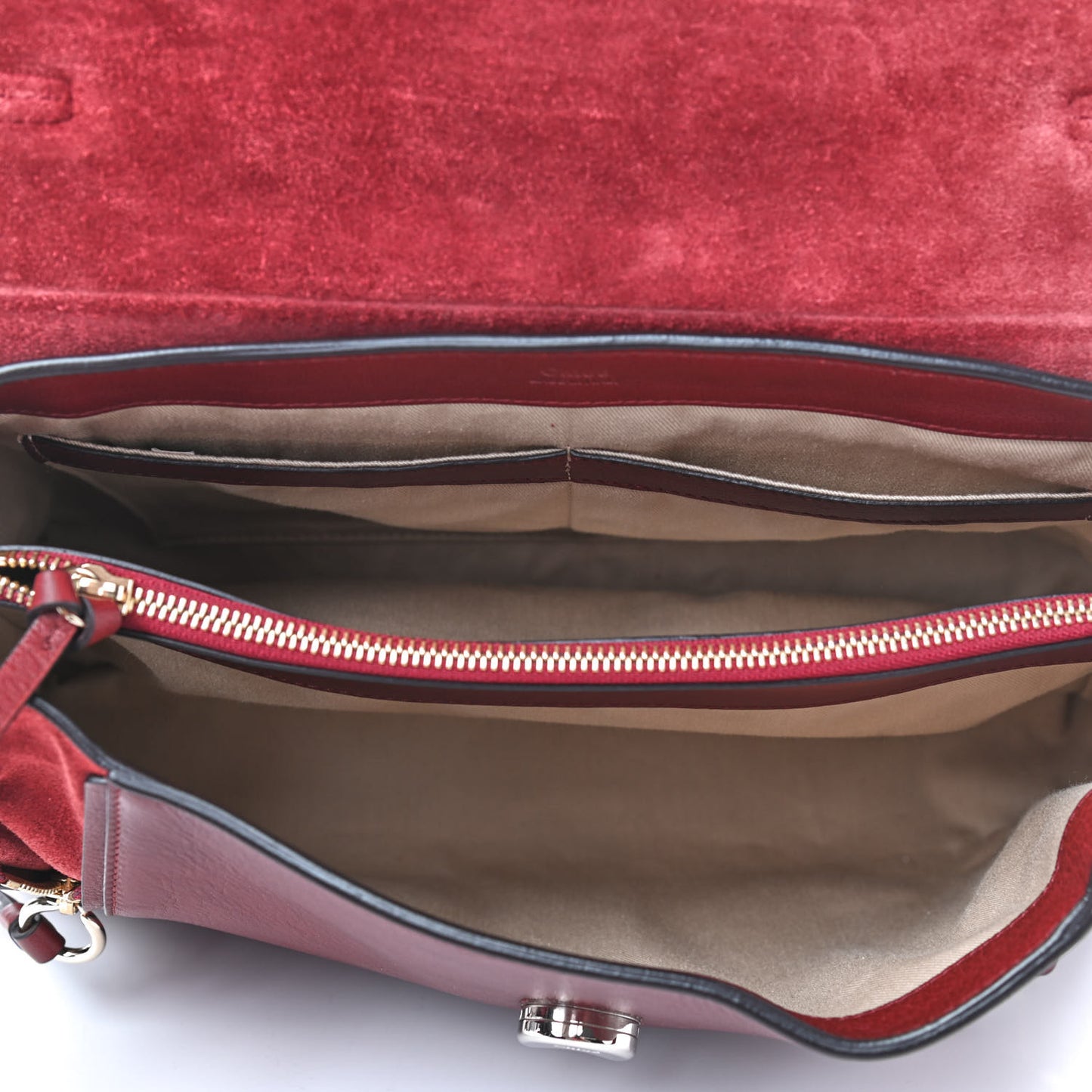 Calfskin Medium Faye Day Shoulder Bag Sienna Red