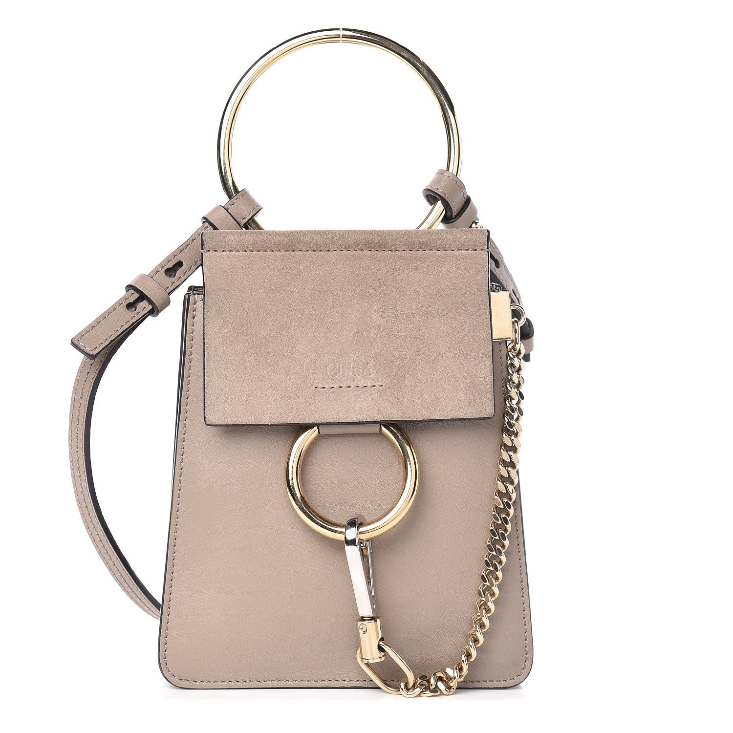 Chloe Suede Calfskin Mini Faye Bracelet Bag Motty Grey 1 of 10