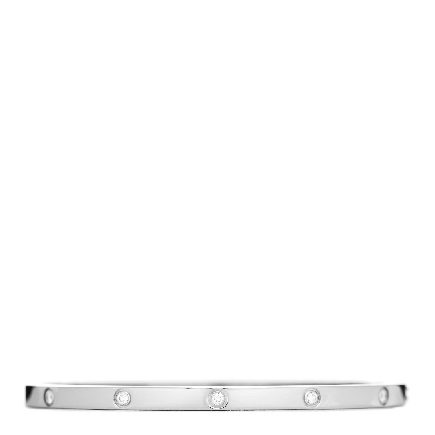Cartier 18K White Gold 10 Diamond Small LOVE Bracelet 17 1 of 5