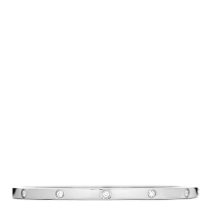 Cartier 18K White Gold 10 Diamond Small LOVE Bracelet 17 1 of 5