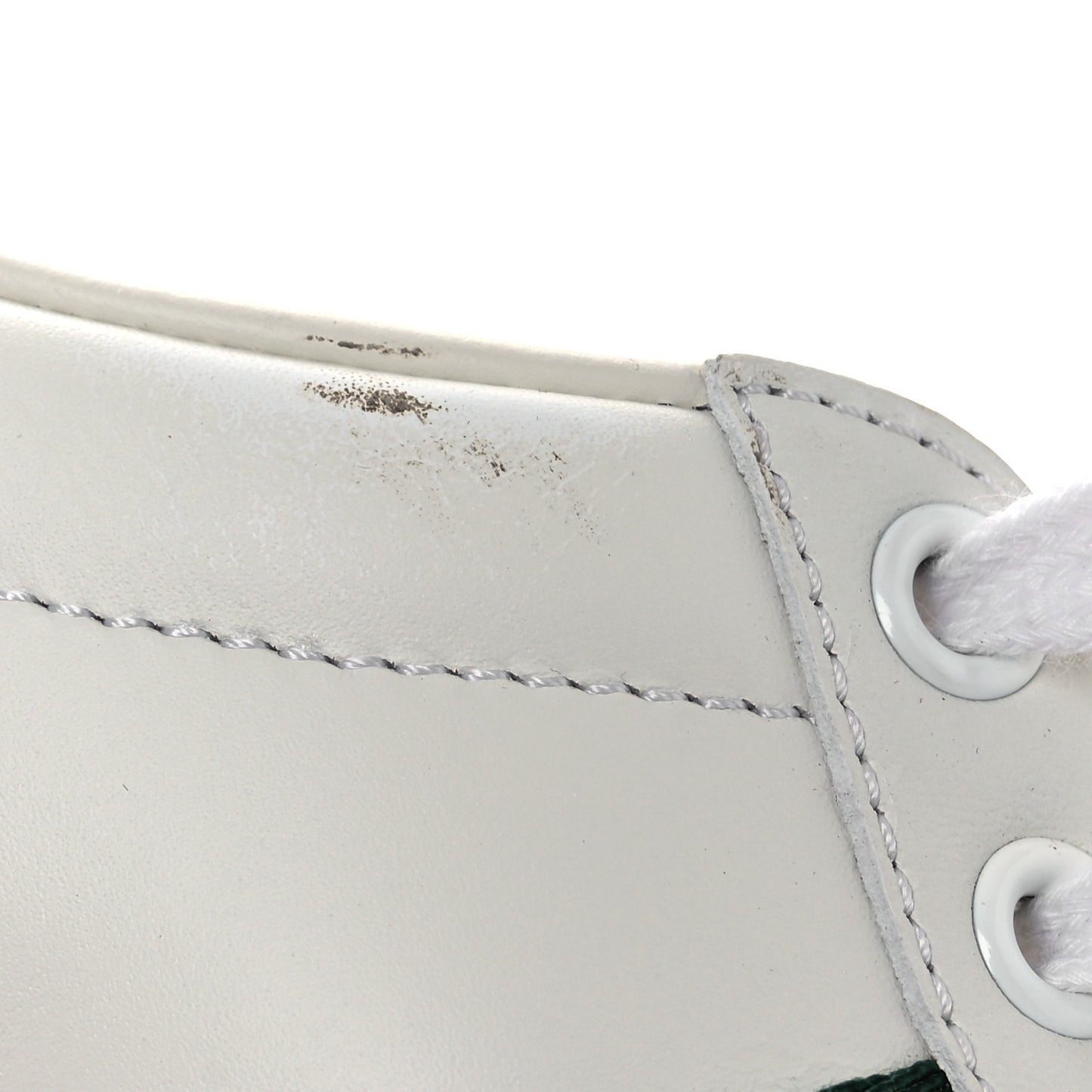 Calfskin Ayers Bee Embroidered Womens Ace Sneakers 36 White Green