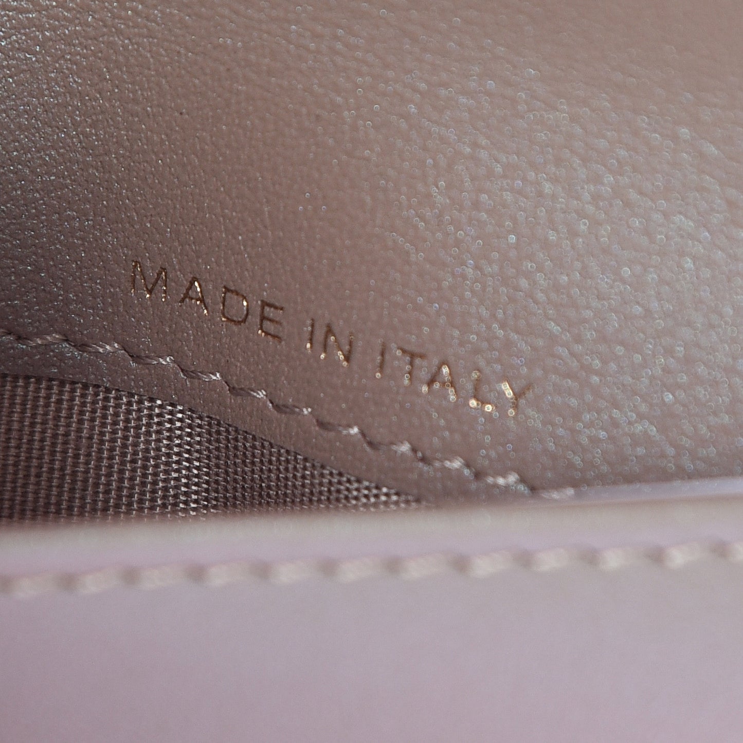 Iridescent Caviar Quilted Small Flap Wallet Beige