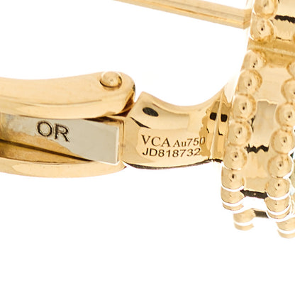 Van Cleef & Arpels 18K Yellow Gold Malachite Vintage Alhambra Earrings 4 of 5